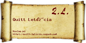 Quitt Letícia névjegykártya